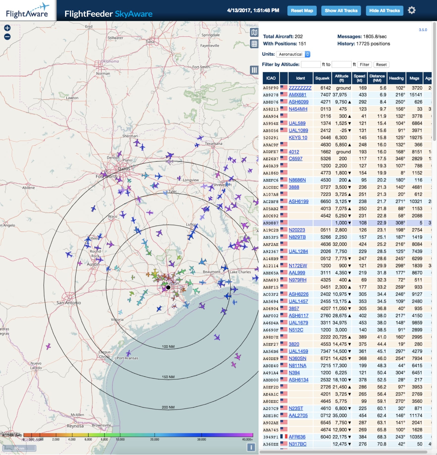 FlightAware PiAware: SkyAware ADS-B software web interface