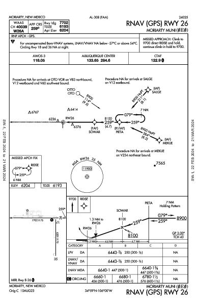 Moriarty Muni Moriarty, NM (0E0): RNAV (GPS) RWY 26 (IAP)