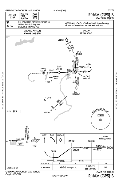 Galt Fld Greenwood/Wonder Lake, IL (10C): RNAV (GPS)-B (IAP)