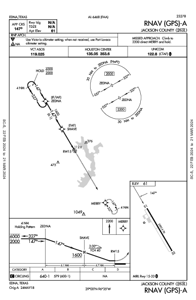Jackson County Edna, TX (26R): RNAV (GPS)-A (IAP)