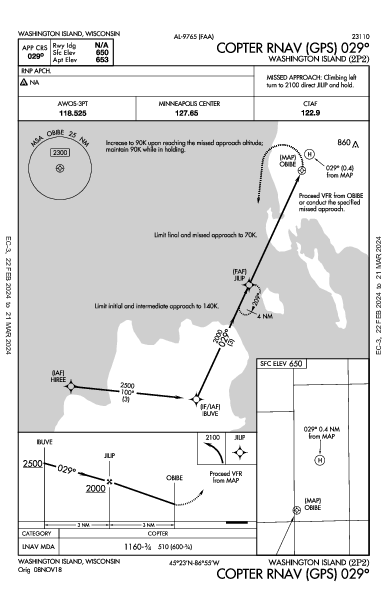 Washington Island Washington Island, WI (2P2): COPTER RNAV (GPS) 029 (IAP)