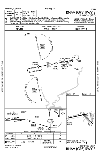 Jennings Jennings, LA (3R7): RNAV (GPS) RWY 08 (IAP)