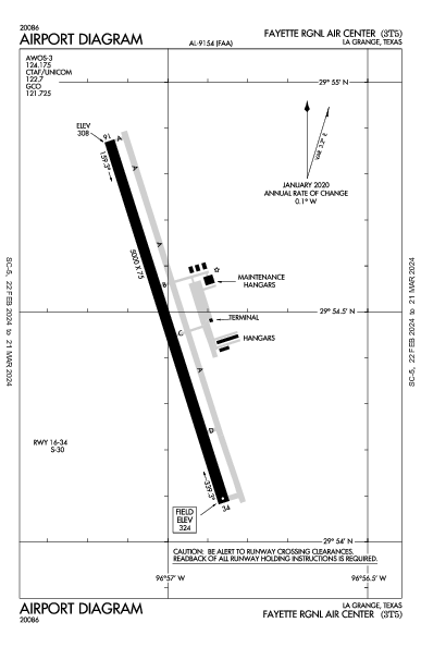 Fayette Rgnl Air Center Airport (La Grange, TX): 3T5 Airport Diagram
