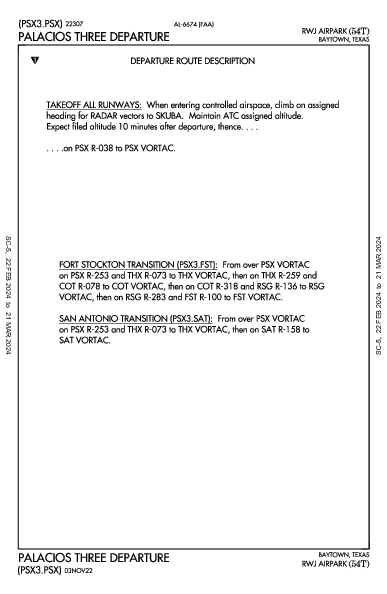 Rwj Airpark Baytown, TX (54T): PALACIOS THREE (DP)