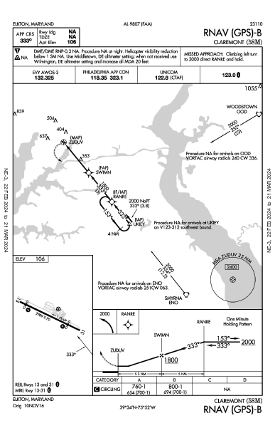 Claremont Elkton, MD (58M): RNAV (GPS)-B (IAP)