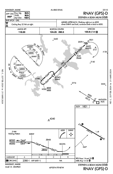 Steven a Bean Muni Rangeley, ME (8B0): RNAV (GPS)-D (IAP)