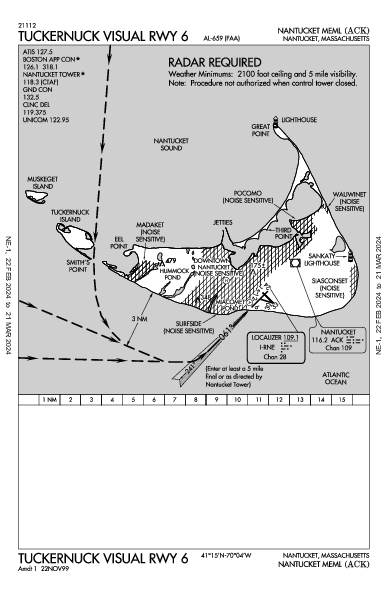 Nantucket Meml Nantucket, MA (KACK): TUCKERNUCK VISUAL RWY 06 (IAP)