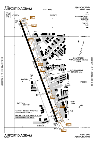 Addison Dallas, TX (KADS): AIRPORT DIAGRAM (APD)