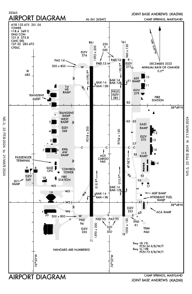 Joint Base Andrews Camp Springs, MD (KADW): AIRPORT DIAGRAM (APD)