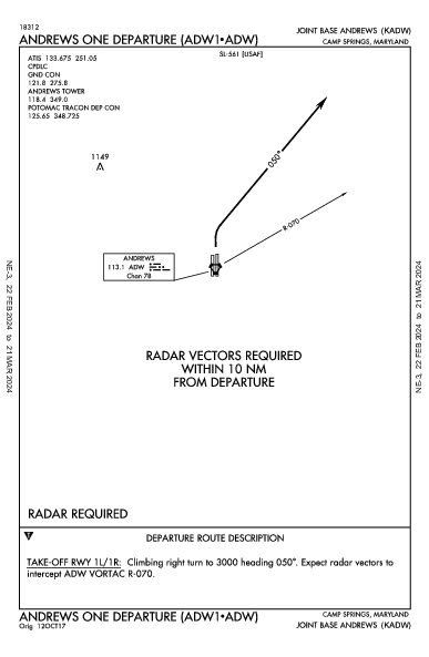 Joint Base Andrews Camp Springs, MD (KADW): ANDREWS ONE (DP)