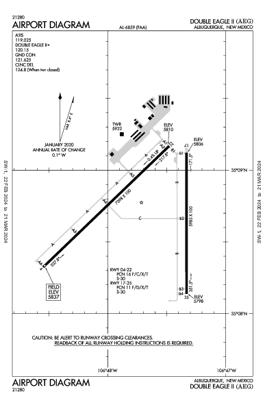 Double Eagle II Albuquerque, NM (KAEG): AIRPORT DIAGRAM (APD)