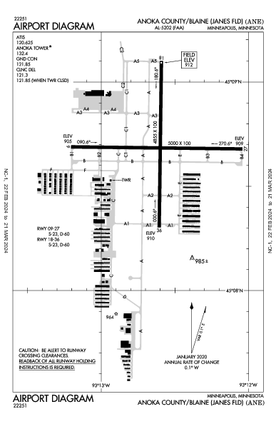 Anoka Co-Blaine Minneapolis, MN (KANE): AIRPORT DIAGRAM (APD)