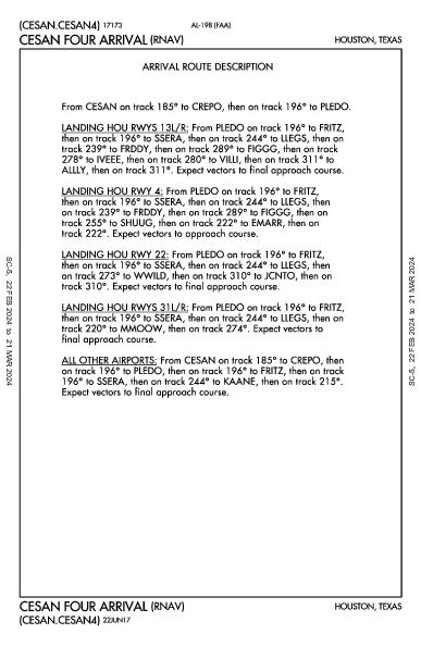 Wharton Rgnl Wharton, TX (KARM): CESAN FOUR (RNAV) (STAR)