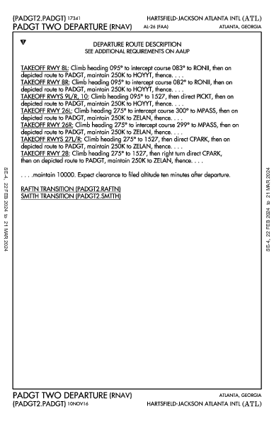 Int'l Hartsfield-Jackson Atlanta, GA (KATL): PADGT TWO (RNAV) (DP)