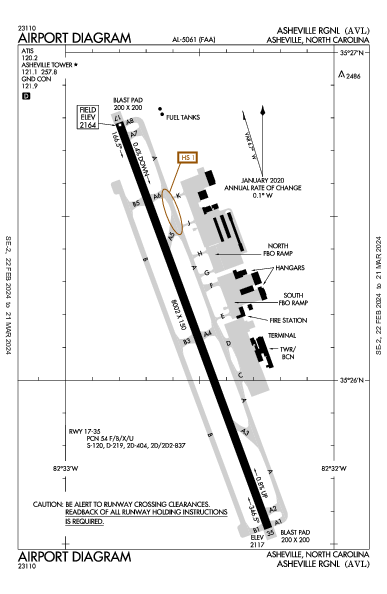 Asheville Rgnl Asheville, NC (KAVL): AIRPORT DIAGRAM (APD)