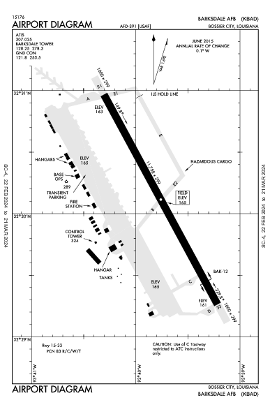 Barksdale Afb Bossier City, LA (KBAD): AIRPORT DIAGRAM (APD)