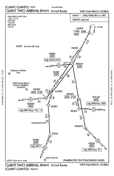 Boca Raton Boca Raton, FL (KBCT): CLMNT TWO (RNAV) (STAR)