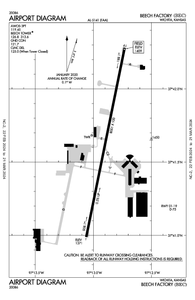 Beech Factory Wichita, KS (KBEC): AIRPORT DIAGRAM (APD)