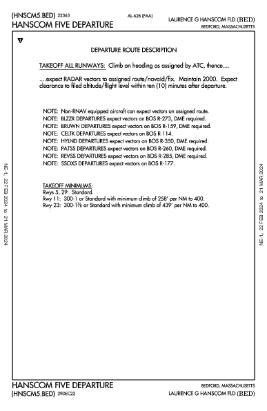 Laurence G Hanscom Fld Bedford, MA (KBED): HANSCOM FIVE (DP)