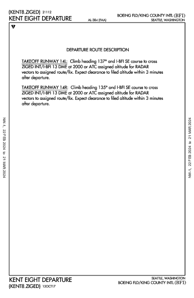 Boeing Field Intl Seattle, WA (KBFI): KENT EIGHT (DP)
