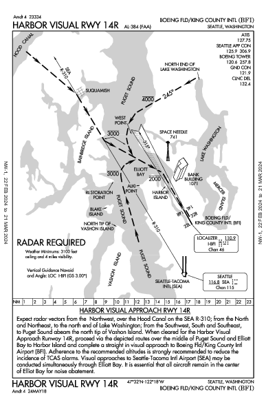 Boeing Field Intl Seattle, WA (KBFI): HARBOR VISUAL RWY 14R (IAP)