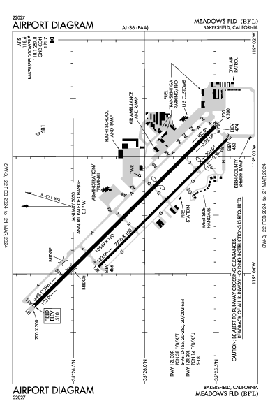 Meadows Fld Bakersfield, CA (KBFL): AIRPORT DIAGRAM (APD)