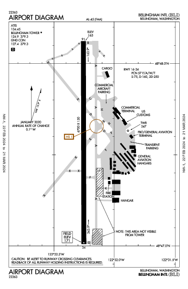 Bellingham Intl Bellingham, WA (KBLI): AIRPORT DIAGRAM (APD)