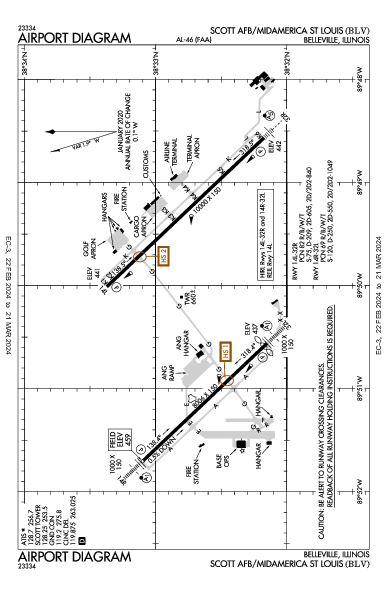 Scott Afb/Midamerica St Louis Belleville, IL (KBLV): AIRPORT DIAGRAM (APD)