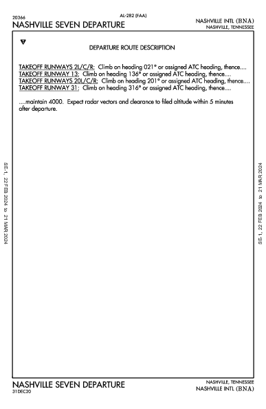 纳什维尔国际机场 Nashville, TN (KBNA): NASHVILLE SEVEN (DP)