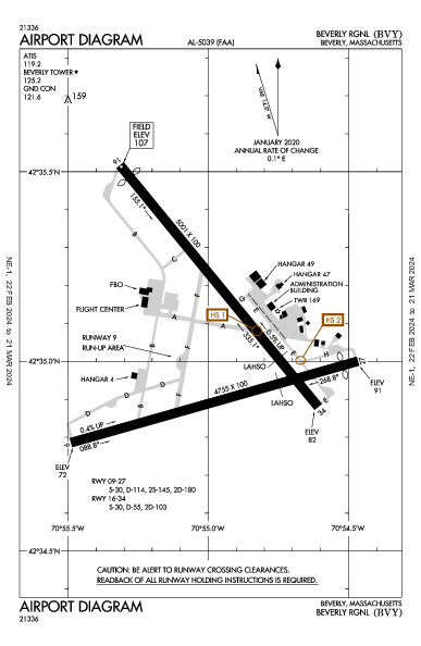 Beverly Rgnl Beverly, MA (KBVY): AIRPORT DIAGRAM (APD)