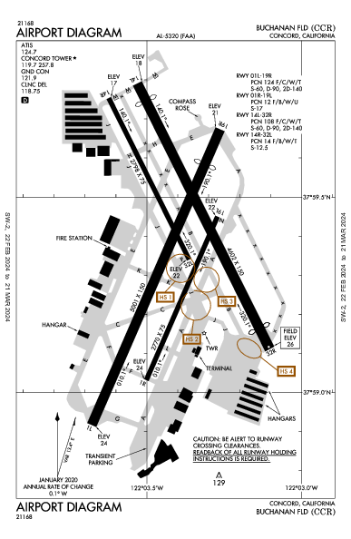 Buchanan Fld Concord, CA (KCCR): AIRPORT DIAGRAM (APD)