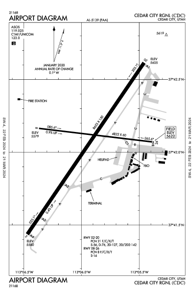 Cedar City Rgnl Cedar City, UT (KCDC): AIRPORT DIAGRAM (APD)