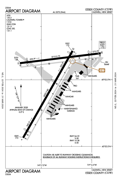 Essex County Caldwell, NJ (KCDW): AIRPORT DIAGRAM (APD)