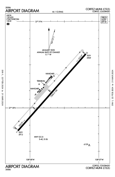 Cortez Muni Cortez, CO (KCEZ): AIRPORT DIAGRAM (APD)