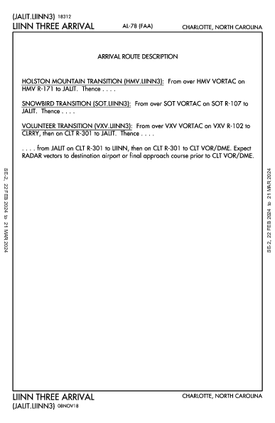 夏洛特/道格拉斯國際機場 Charlotte, NC (KCLT): LIINN THREE (STAR)