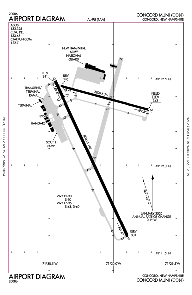 Concord Muni Concord, NH (KCON): AIRPORT DIAGRAM (APD)