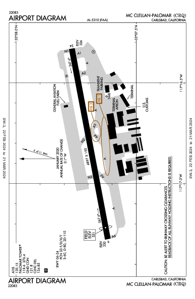 McClellan-Palomar Carlsbad, CA (KCRQ): AIRPORT DIAGRAM (APD)