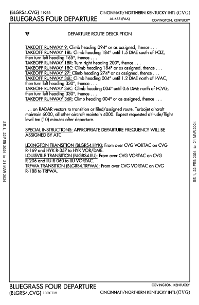 辛辛那堤/北肯塔基國際機場 Hebron, KY (KCVG): BLUEGRASS FOUR (DP)