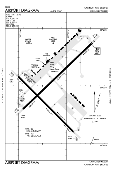 Cannon Afb Clovis, NM (KCVS): AIRPORT DIAGRAM (APD)