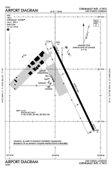 Chennault Intl Lake Charles, LA (KCWF): AIRPORT DIAGRAM (APD)