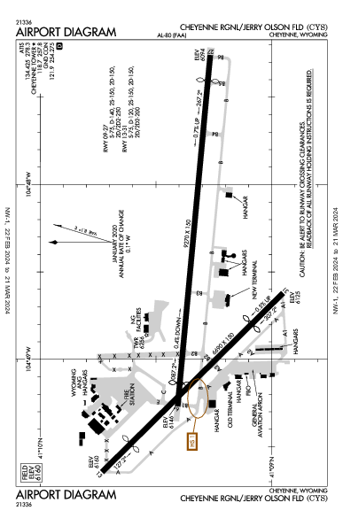 Cheyenne Rgnl Cheyenne, WY (KCYS): AIRPORT DIAGRAM (APD)