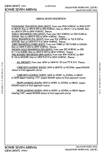 مطار دالاس فورت ورث الدولي Dallas-Fort Worth, TX (KDFW): BOWIE SEVEN (STAR)