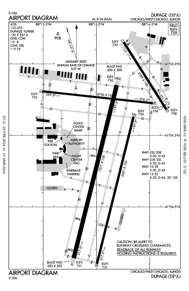 Dupage Chicago/West Chicago, IL (KDPA): AIRPORT DIAGRAM (APD)