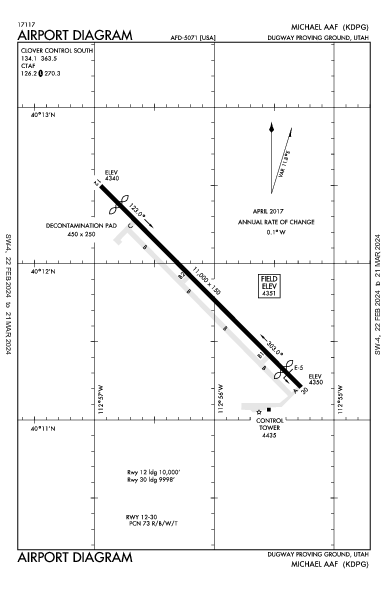 Michael Aaf Dugway Proving Ground, UT (KDPG): AIRPORT DIAGRAM (APD)