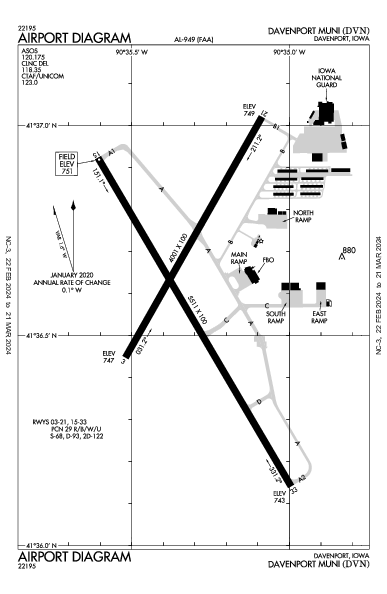 Davenport Muni Davenport, IA (KDVN): AIRPORT DIAGRAM (APD)