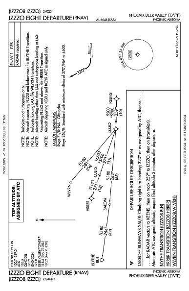 Phoenix Deer Valley Phoenix, AZ (KDVT): IZZZO EIGHT (RNAV) (DP)