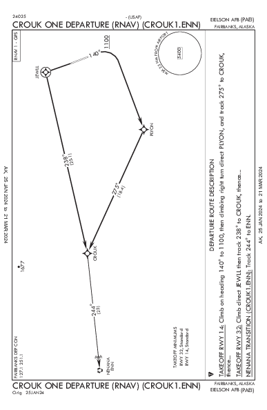 Eielson Afb Fairbanks, AK (PAEI): CROUK ONE (RNAV) (DP)