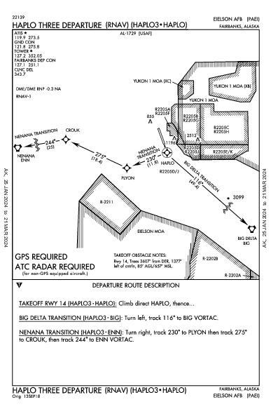 Eielson Afb Fairbanks, AK (PAEI): HAPLO THREE (RNAV) (DP)