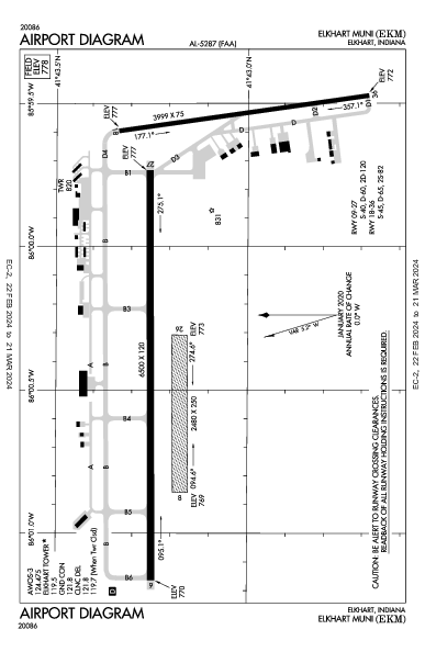 Elkhart Muni Elkhart, IN (KEKM): AIRPORT DIAGRAM (APD)