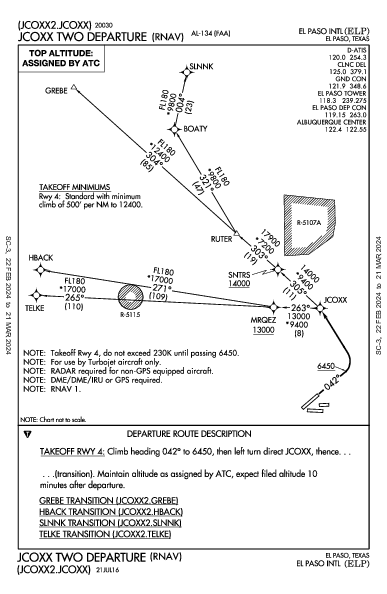 Int'l di El Paso El Paso, TX (KELP): JCOXX TWO (RNAV) (DP)